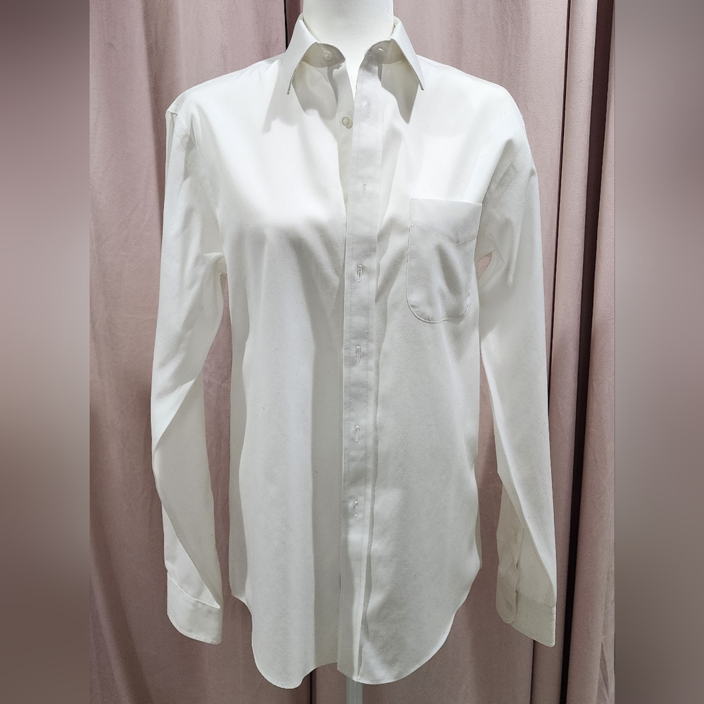 Men's slim fit white dress shirt 15 - 34